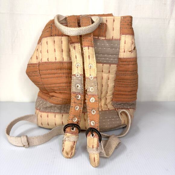 UNIVERSAL THREAD Mini Backpack Quilted Patchwork Neutral Boho Festival Farmhouse - Picture 4 of 7